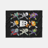 Halloween Boys Skeleton Zombie Pumpkin Uniek Boek Fleece Deken (Voorkant (Horizontaal))