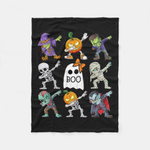 Halloween Boys Skeleton Zombie Pumpkin Uniek Boek Fleece Deken