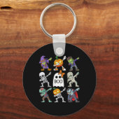 Halloween Boys Skeleton Zombie Pumpkin Uniek Boek Sleutelhanger (Voorkant)
