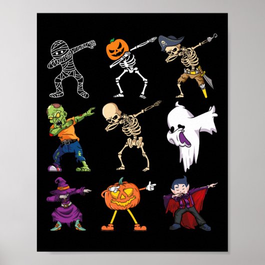 Halloween Boys Skeleton Zombie Scary Pumpkin Mummy Poster (Voorkant)