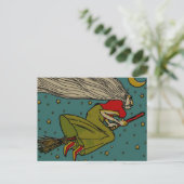  Halloween, boze heks die op Broomstick vliegt Briefkaart (Staand voorkant)