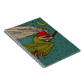  Halloween, boze heks die op Broomstick vliegt Notitieboek (Rechterzijde)