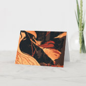 Halloween, boze heks with Fire in Forest Kaart (Voorkant)