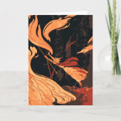  Halloween, boze heks with Fire in Forest Kaart (Voorkant)