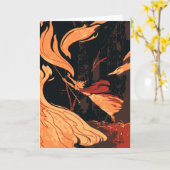  Halloween, boze heks with Fire in Forest Kaart (Gele Bloem)