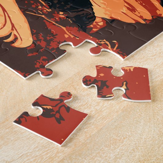 Halloween, boze heks with Fire in Forest Legpuzzel (Zijkant)