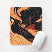 Halloween, boze heks with Fire in Forest Muismat (Met muis)