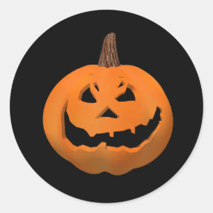 Halloween: Boze Jack-O-Lantern:Sticker Ronde Sticker