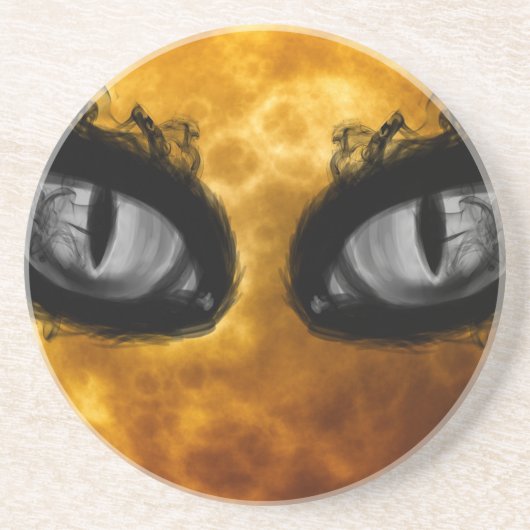 Halloween boze ogen zandsteen onderzetter (Voorkant)