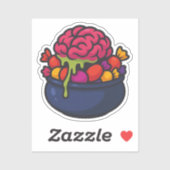 Halloween Brain Candy Bowl Horror Sticker (Vel)