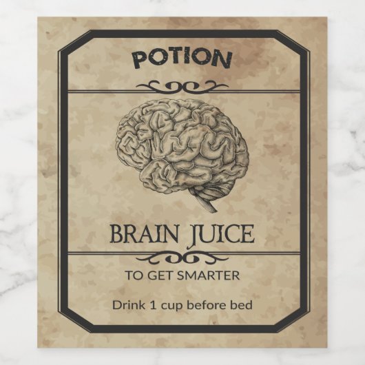 Halloween Brain Juice Apothecary Wijnlabel Wijn Etiket (Enkel label)