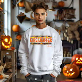 Halloween brandweerman hoodie met naam trui