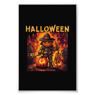 Halloween, brandweerman, trick or treat? foto afdruk