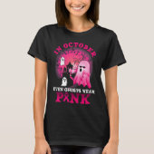 halloween breast cancer pink ghost T-Shirt (Voorkant)