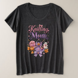 Halloween Breien Moeder - Dames T-Shirt Plus-Maat