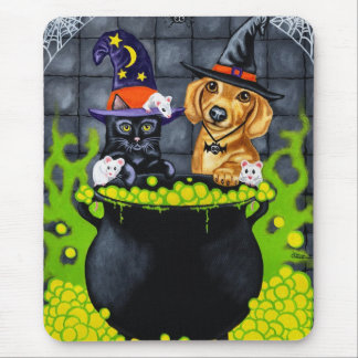 Halloween Breuble - Dachshund en Cat Muismat