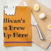 Halloween Brew Fun Ghost Bat Witch Sinaasappel Theedoek (Quarter Fold)