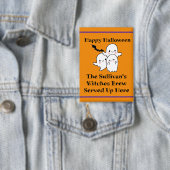 Halloween Brew Personaliseer Ghost Bat Sinaasappel Button (Insitu)