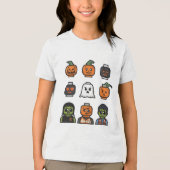 Halloween Brick Head Monster T-shirt voor kinderen (Voorkant)
