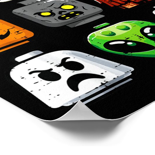 Halloween Brick Pumpkin Ghost Heads Costume Boys K Poster (Hoek)