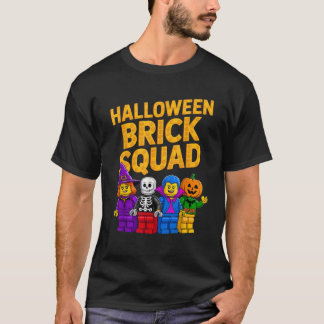 Halloween Brick Squad Costume Master Builder Block T-shirt