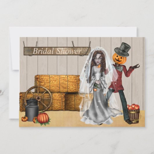 Halloween Bridal Shower Invitation Kaart (Voorkant)