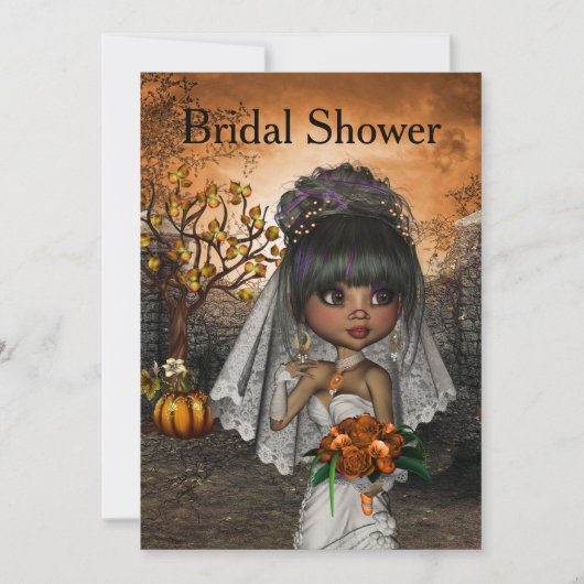 Halloween Bridal Shower Invitation Kaart (Voorkant)