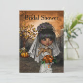 Halloween Bridal Shower Invitation Kaart (Staand voorkant)