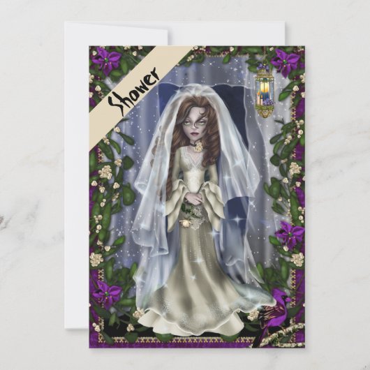 Halloween Bridal Shower Invitation Kaart (Voorkant)