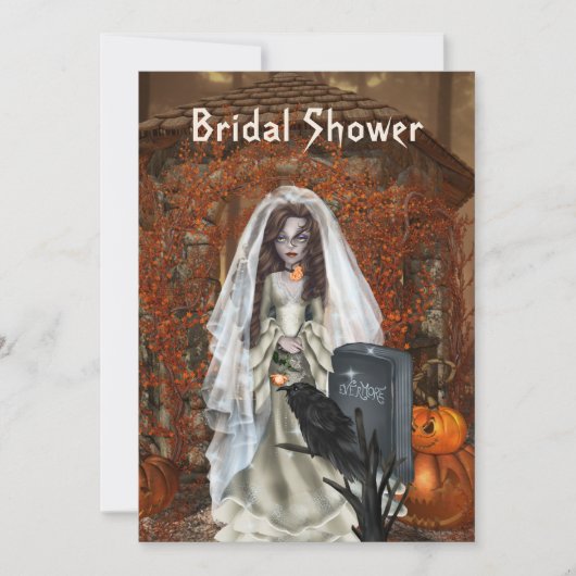 Halloween Bridal Shower Invitation Kaart (Voorkant)
