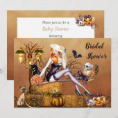 Halloween Bridal Shower Invitation Kaart (Voorkant / Achterkant)