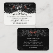 Halloween Bride and Groom Wed Skeletons Reception Informatiekaartje (Voorkant / Achterkant)