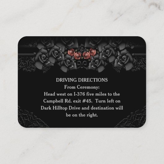 Halloween Bride and Groom Wed Skeletons Reception Informatiekaartje (Achterkant)