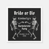 Halloween Bride or Die Skeleton Bachelorette Party Servet (Voorkant)