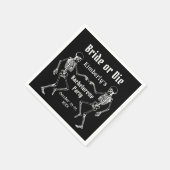 Halloween Bride or Die Skeleton Bachelorette Party Servet (Hoek)
