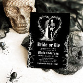 Halloween Bride or Die Skeleton Vrijgezellenfeest Kaart