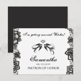Halloween Bridesmaid Voorstel nodigt ~ GOTHIC uit Kaart