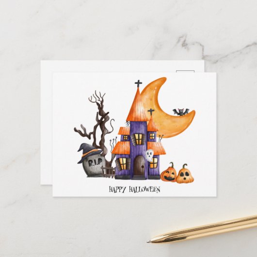 Halloween Briefkaart (Voorkant / Achterkant in situ)