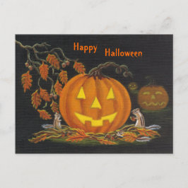 Halloween, briefkaart, chipmunk, Jack-o-Lantern Briefkaart