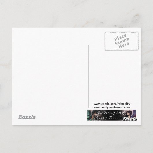 Halloween Briefkaart Gothic Witch en Devil Art (Achterkant)