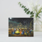 Halloween briefkaart, heksen rondom cauldron briefkaart (Staand voorkant)