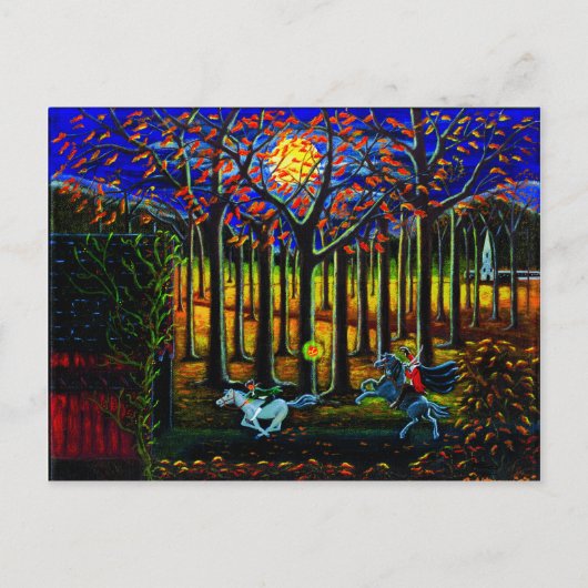 Halloween,briefkaart,Hoofdloos,Horseman,Slapy,Hall Briefkaart (Voorkant)