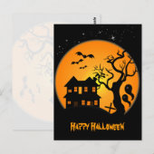 Halloween-Briefkaart in Haunted House Briefkaart (Voorkant / Achterkant)