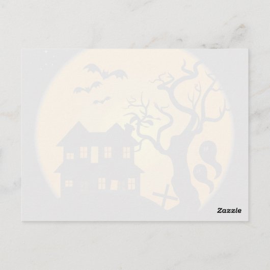 Halloween-Briefkaart in Haunted House Briefkaart (Achterkant)