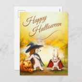 Halloween Briefkaart met leuke dieren (Voorkant / Achterkant)