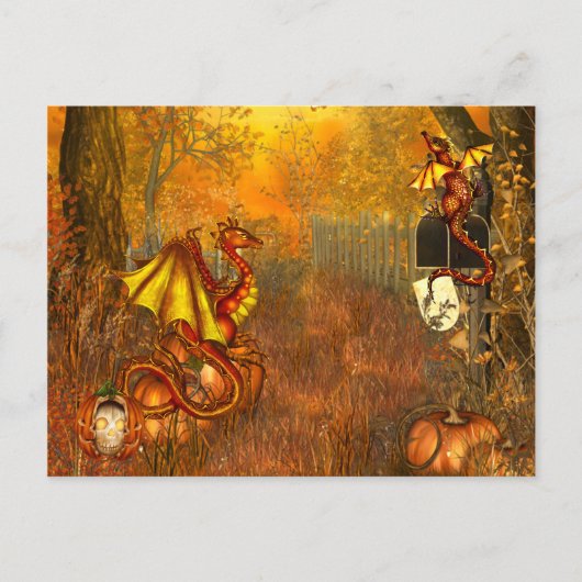 Halloween-Briefkaart met Scary Dragons Briefkaart (Voorkant)