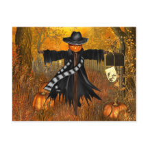 Halloween Briefkaart met Scary Scarecrow