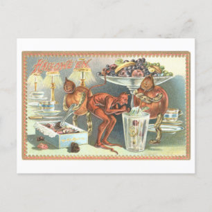  Halloween Briefkaart met Snoep en Duivel