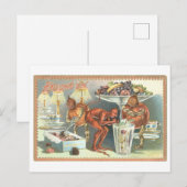 Halloween Briefkaart met Snoep en Duivel (Voorkant / Achterkant)