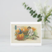 Halloween Briefkaart met Snoep en Duivel (Staand voorkant)